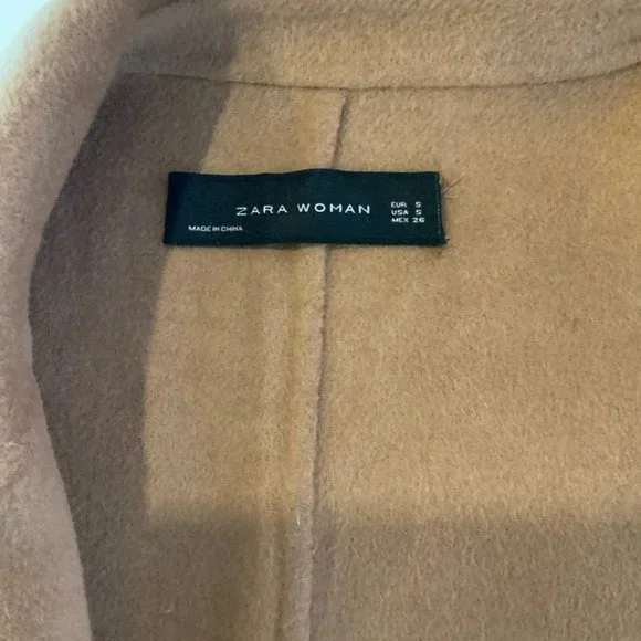 ZARA Oversized Double-Breasted Coat Sz S in Camel - Picture 6 of 8